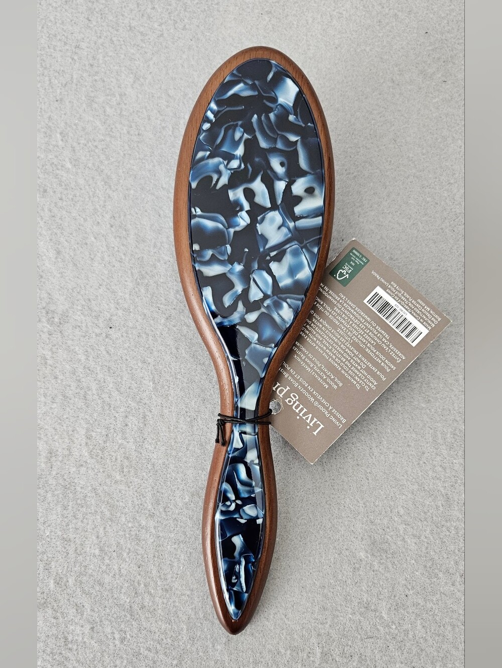 Living Proof Wooden Boar Bristle Hair Brush NWT Natural Wood Styling Brush